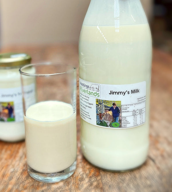 Jimmy's Jersey Milk (Hastings Riverlands) 1L + Bottle