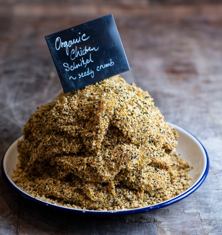 Organic chicken schnitzel - seedy