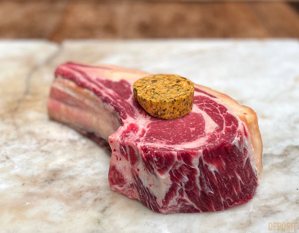 Pastured beef ribeye cutlet & Steak Butter