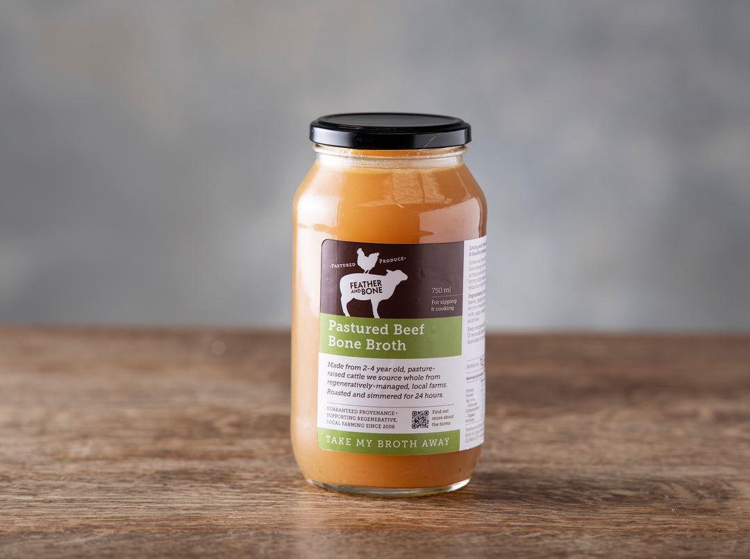 Pasture-raised beef bone broth 750 ml