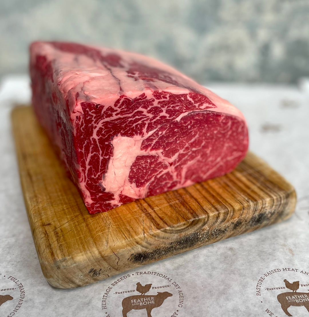 Pastured beef scotch fillet dry aged