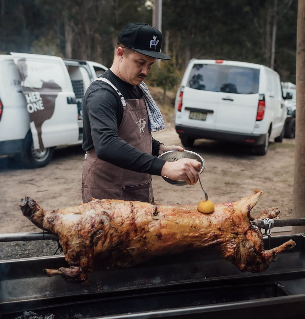 Spit roast pork on sale