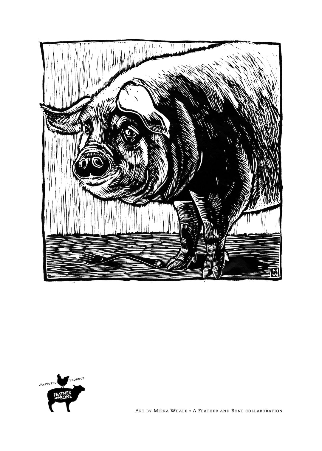 Teatowel - heritage pig w Mirra Whale