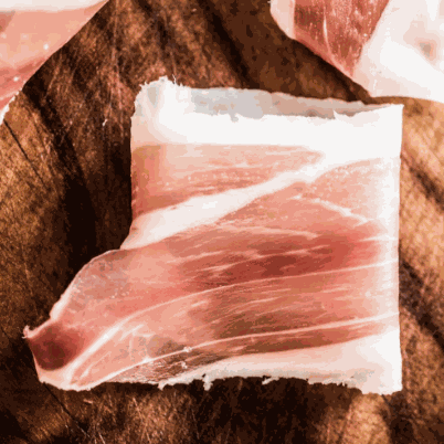 Pastured pork prosciutto: sliced