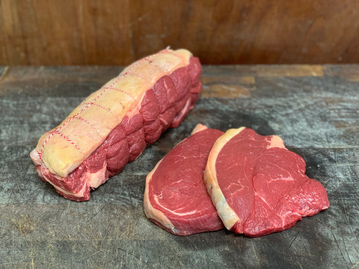 Pastured beef rump roast, dry aged