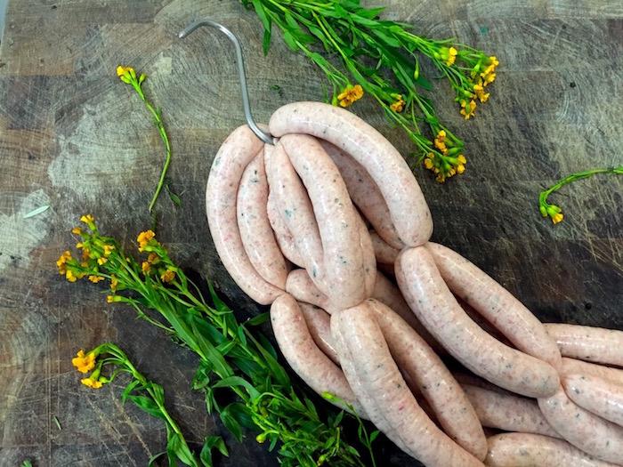 Organic chicken & garlic chive sausage