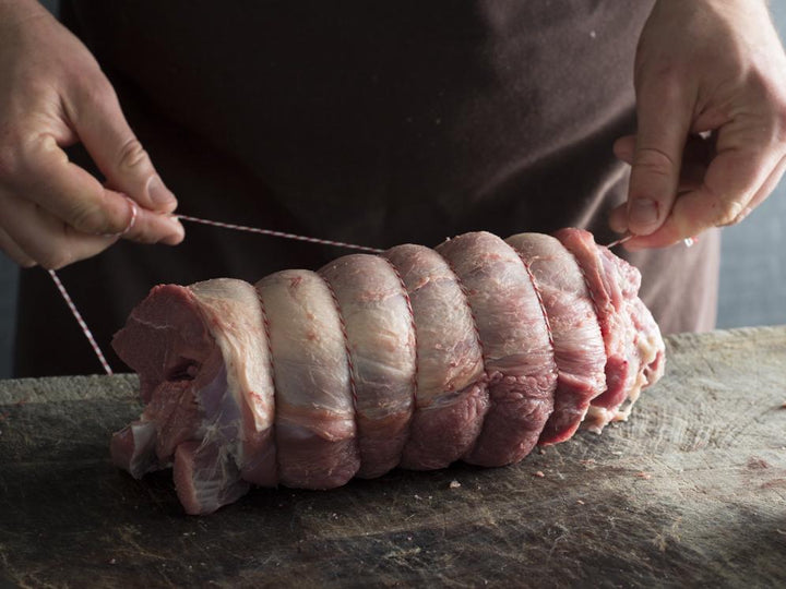 Veal shoulder roast marinated